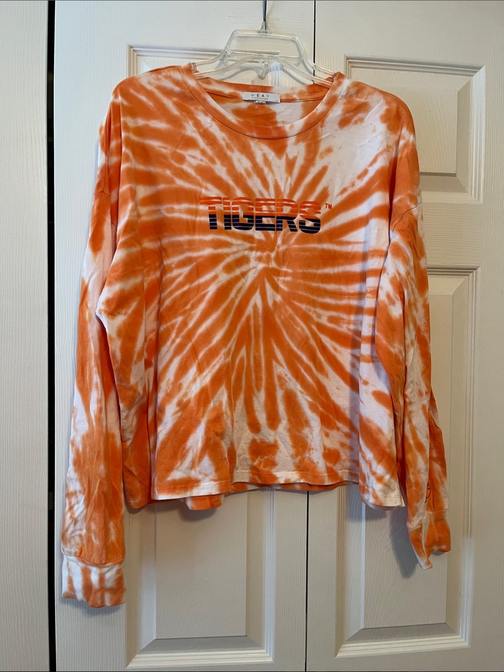 Tie-Dye Orange "TIGERS" Long Sleeve women’s Top 🏈